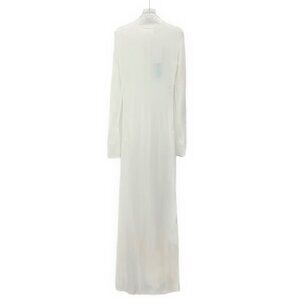 Chanel Egypt Collection off-white cotton crewneck long-sleeve maxi dress